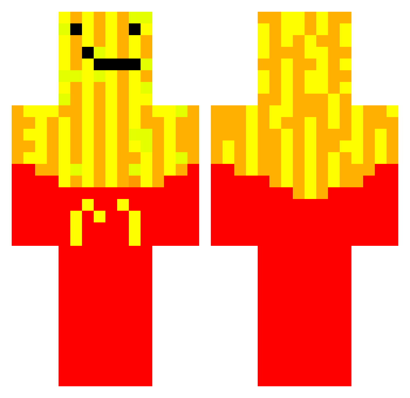 Eliijuhh Minecraft skin, front and back view