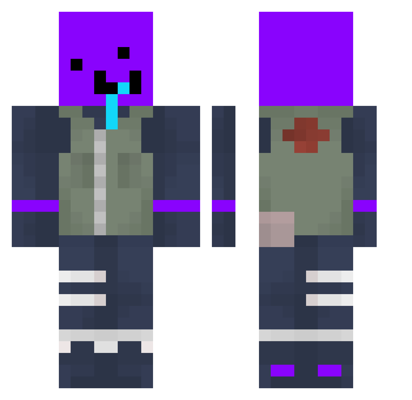 coeffect Minecraft skin, front and back view