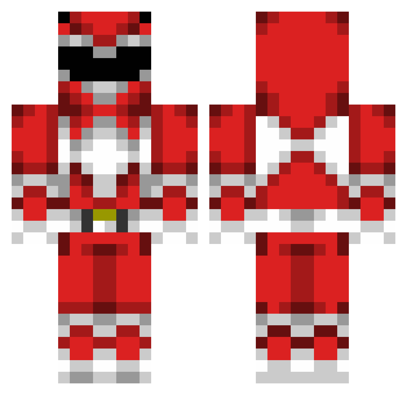 overdo Minecraft skin, front and back view