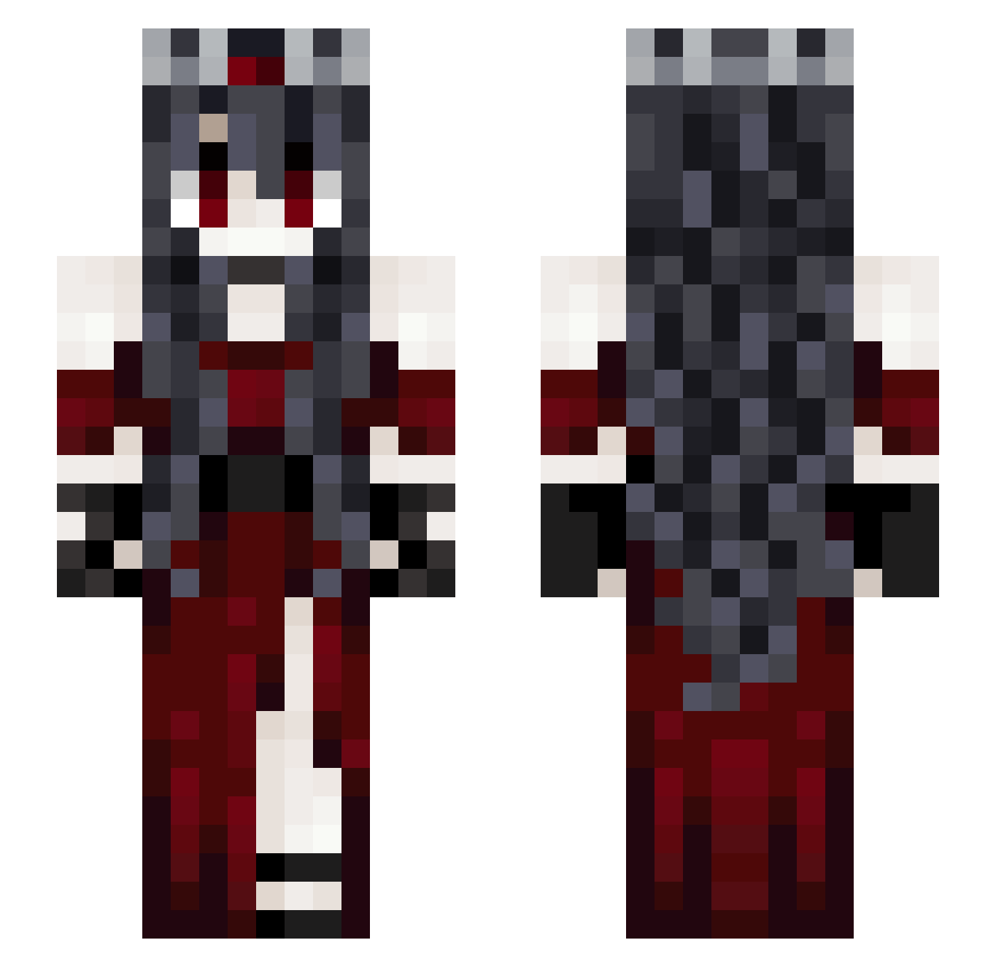 ZA4G Minecraft skin, front and back view