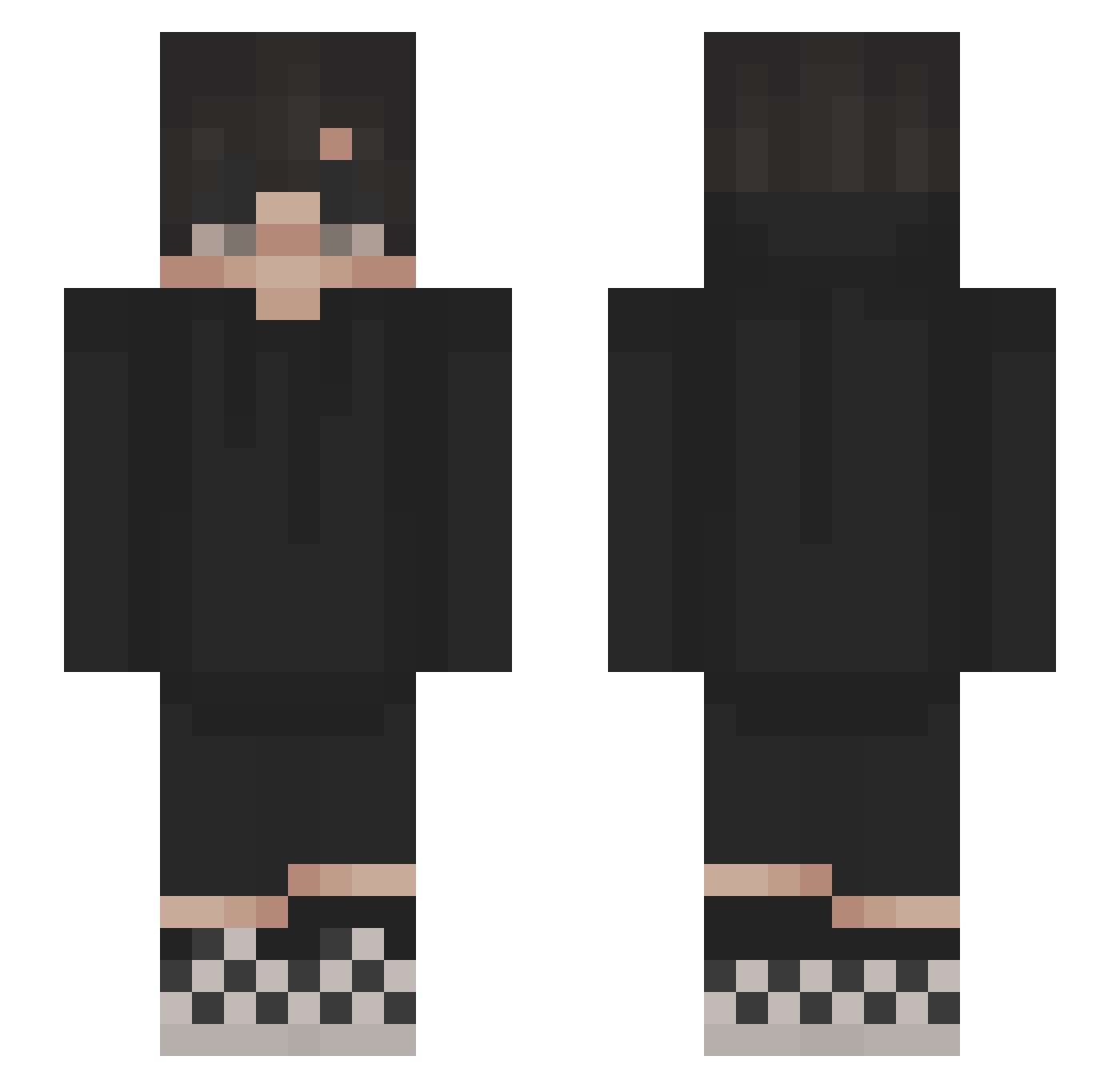 Vet3er Minecraft skin, front and back view