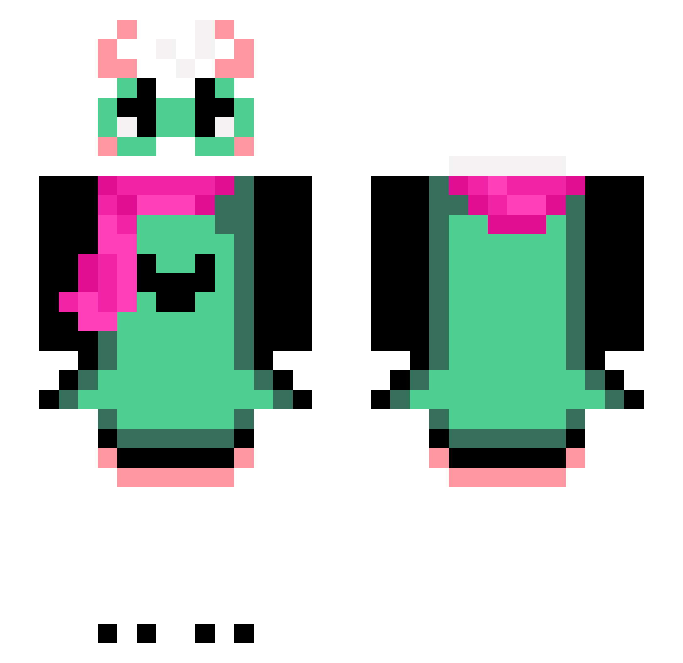 therealgodlz Minecraft skin, front and back view