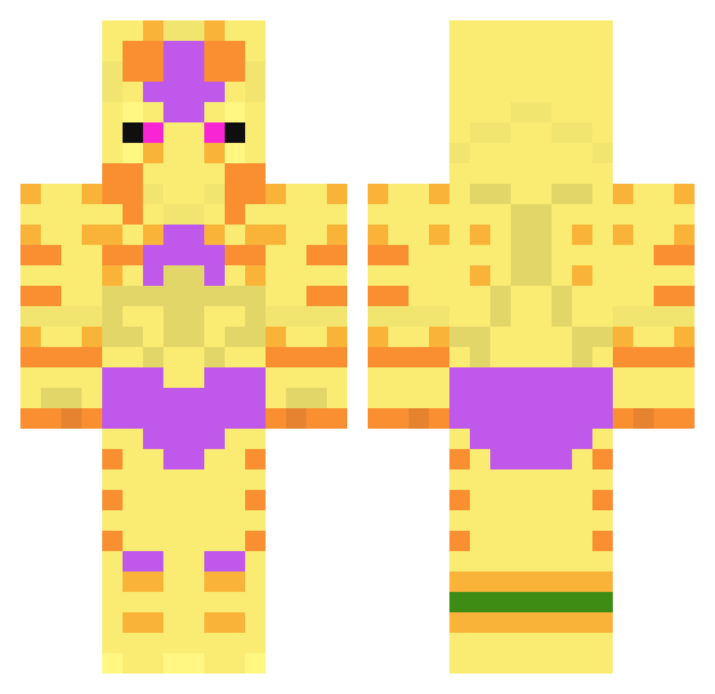Azza2003 Minecraft skin, front and back view