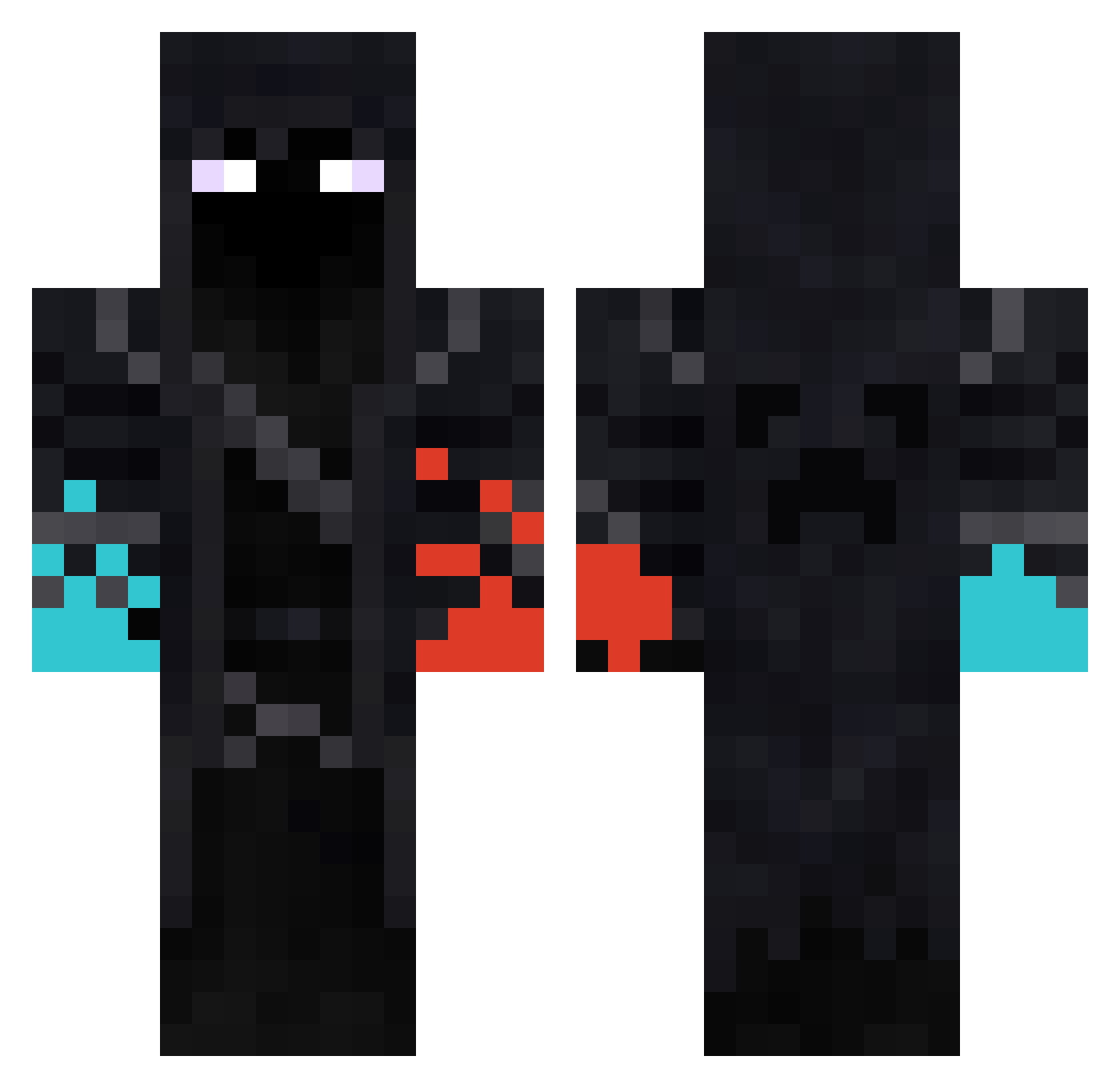 Isotton1 Minecraft skin, front and back view
