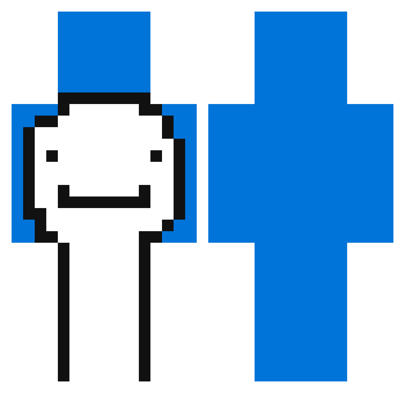qweerf Minecraft skin, front and back view