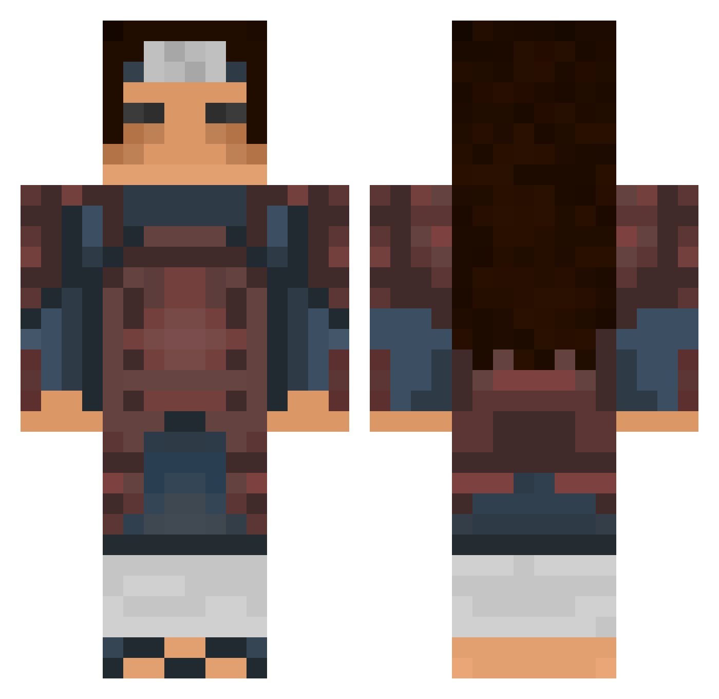 HashiSenju Minecraft skin, front and back view