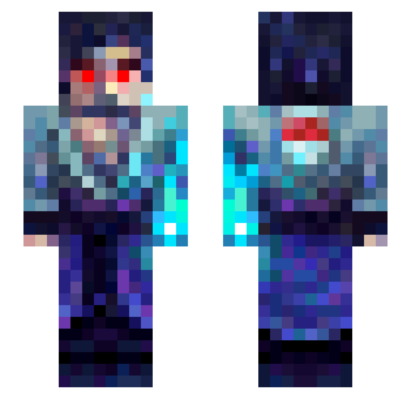 jepire Minecraft skin, front and back view