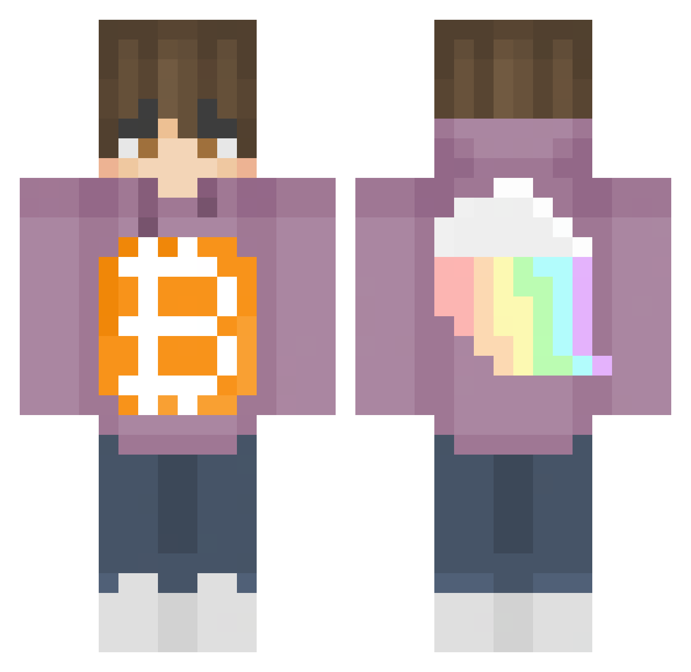 filmstrip Minecraft skin, front and back view