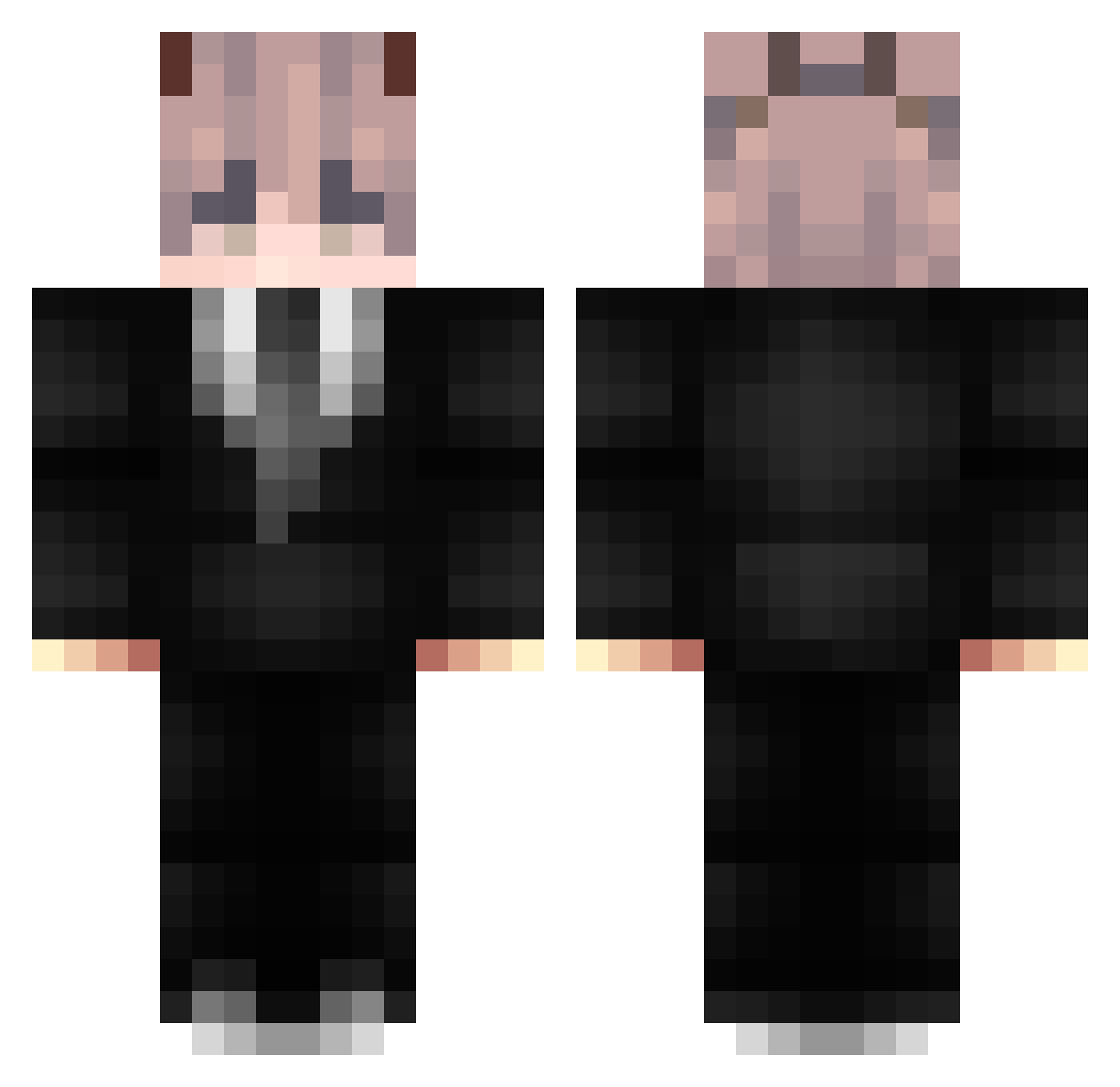 xiTunahan Minecraft skin, front and back view
