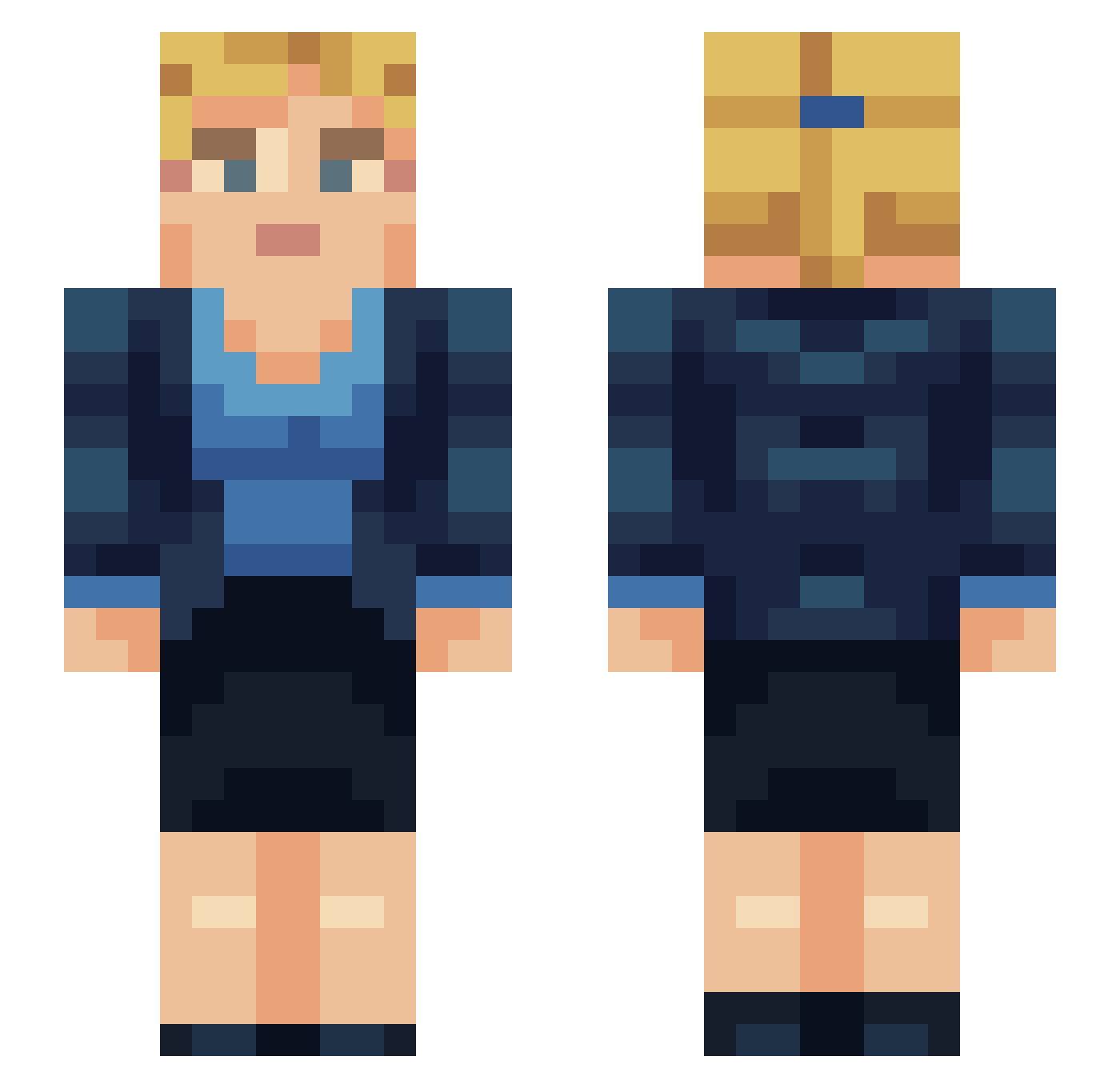 GiselleStClaire Minecraft skin, front and back view