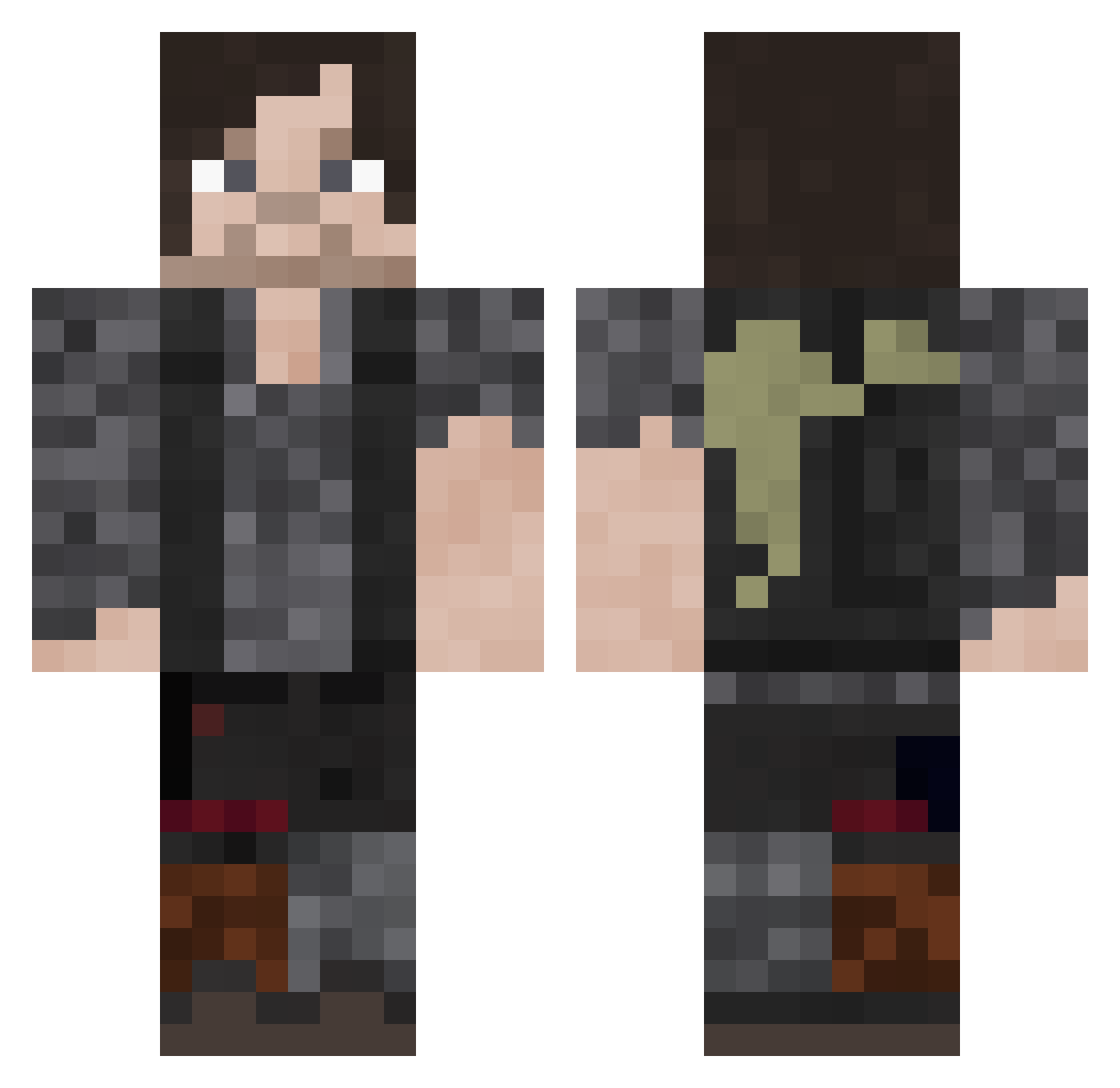 Admins_Idiot Minecraft skin, front and back view