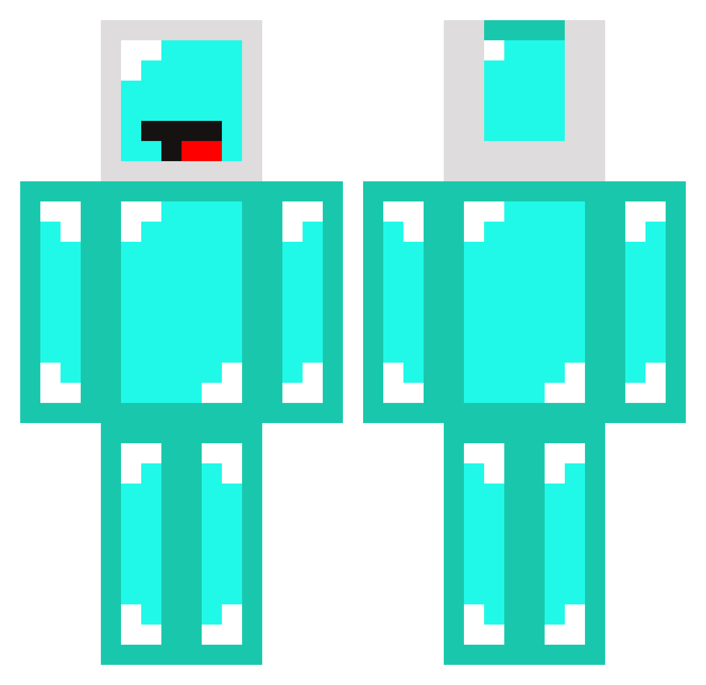 NICKY1101 Minecraft skin, front and back view
