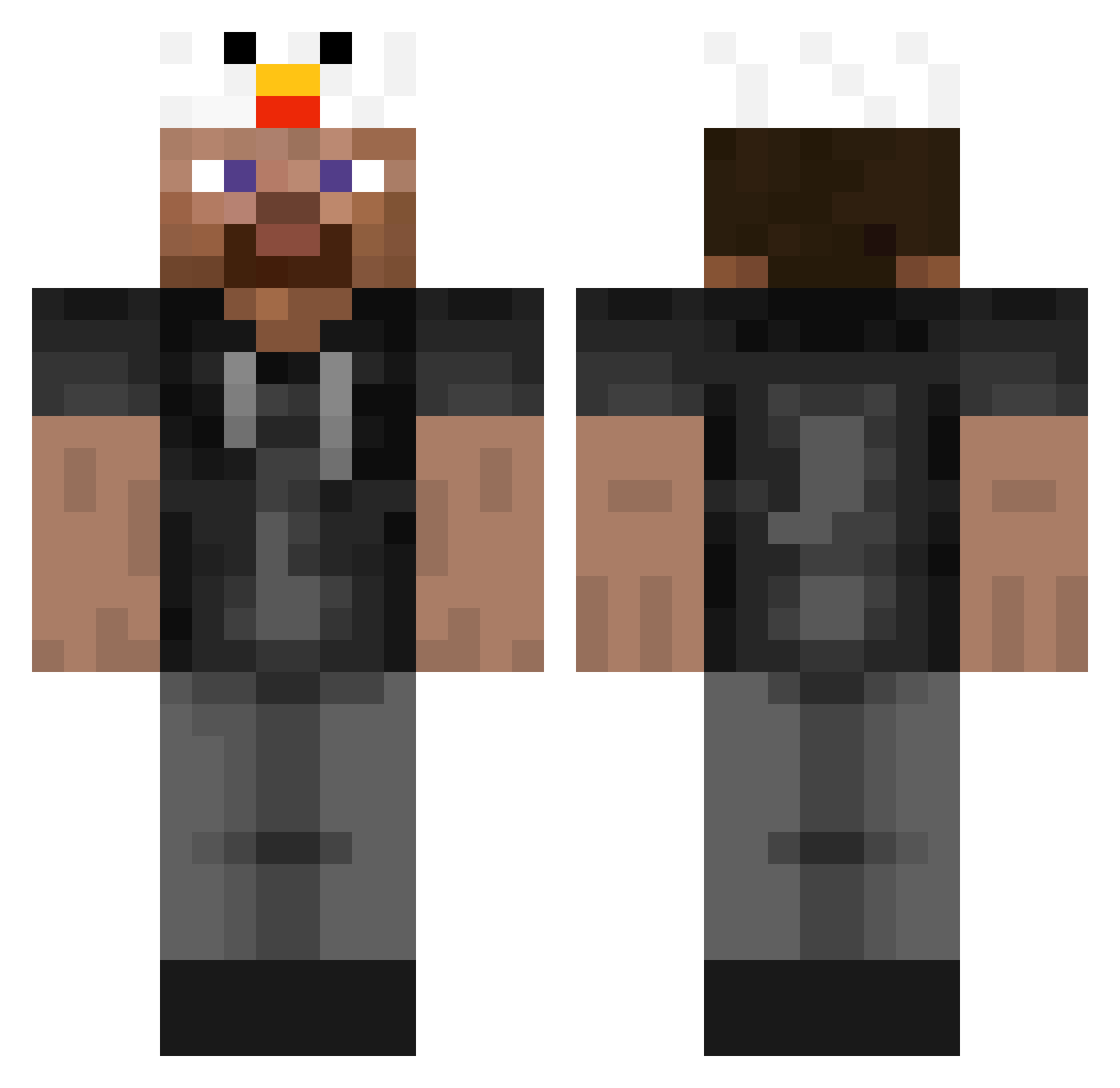 wallahs Minecraft skin, front and back view