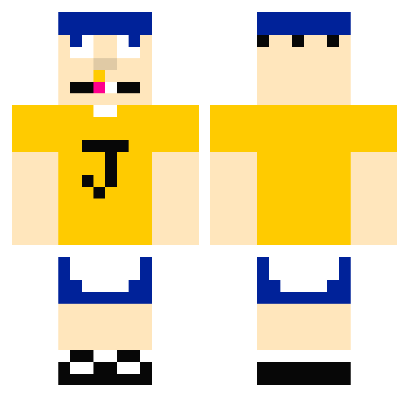 bleedtodeath Minecraft skin, front and back view
