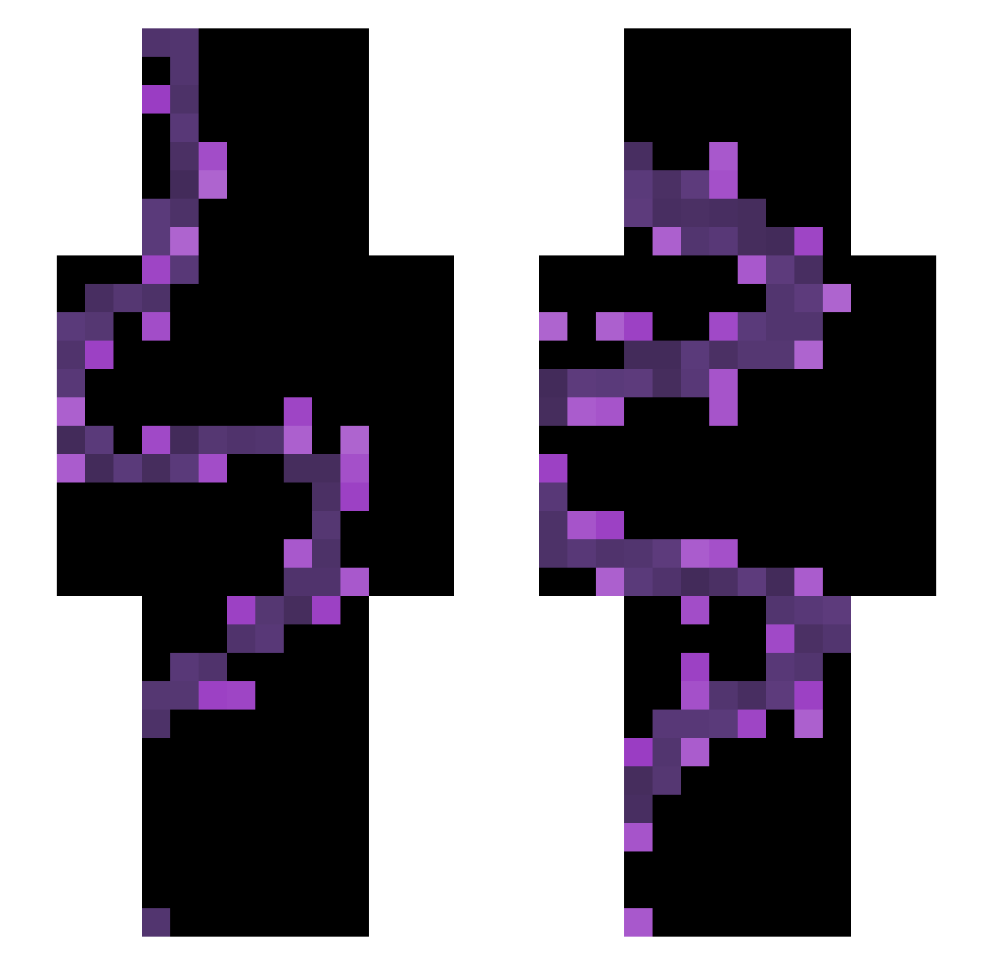 WqterColor Minecraft skin, front and back view