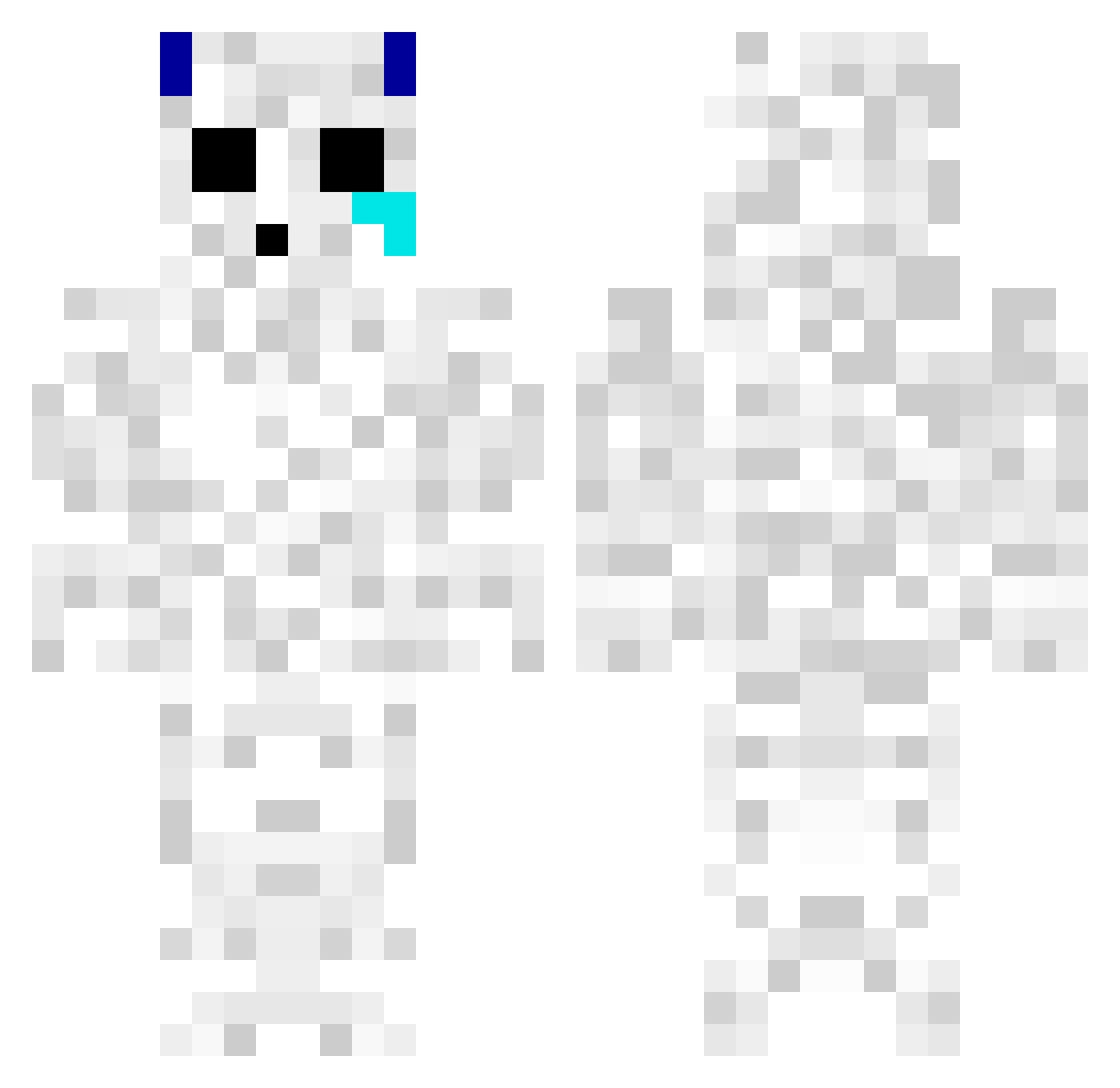 Contemplations Minecraft skin, front and back view