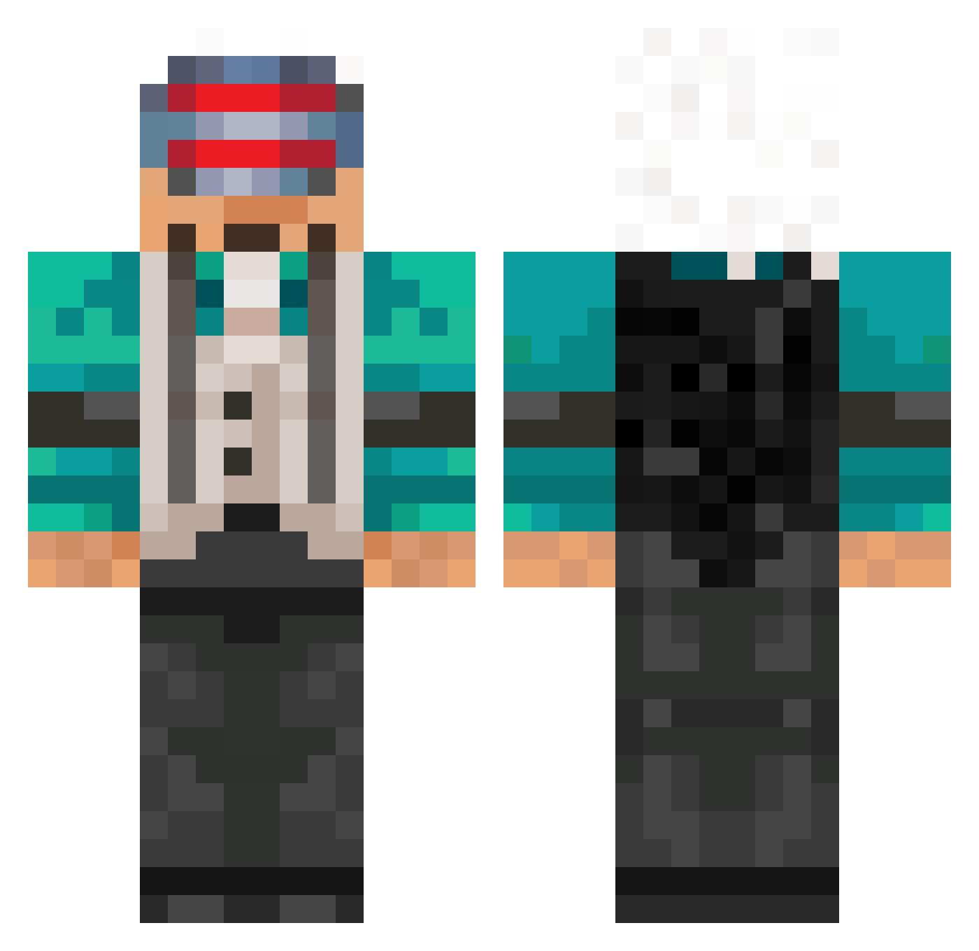 Bankful Minecraft skin, front and back view