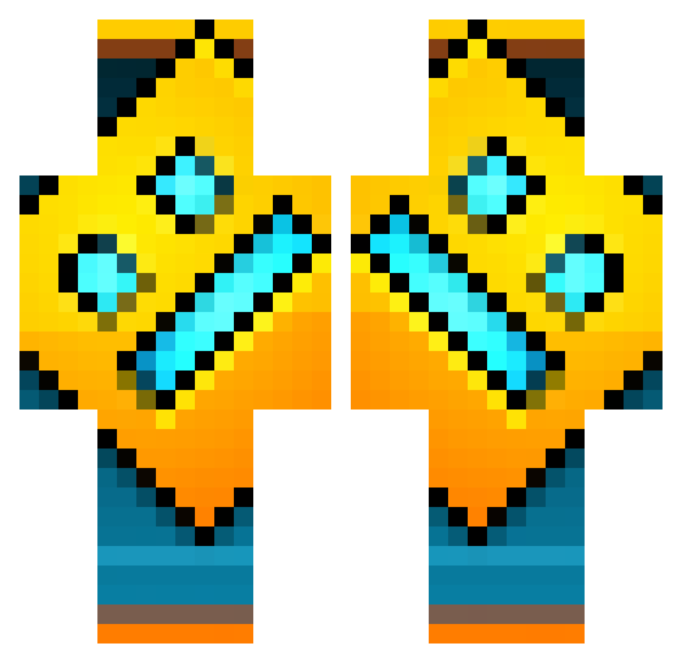 boykisses Minecraft skin, front and back view