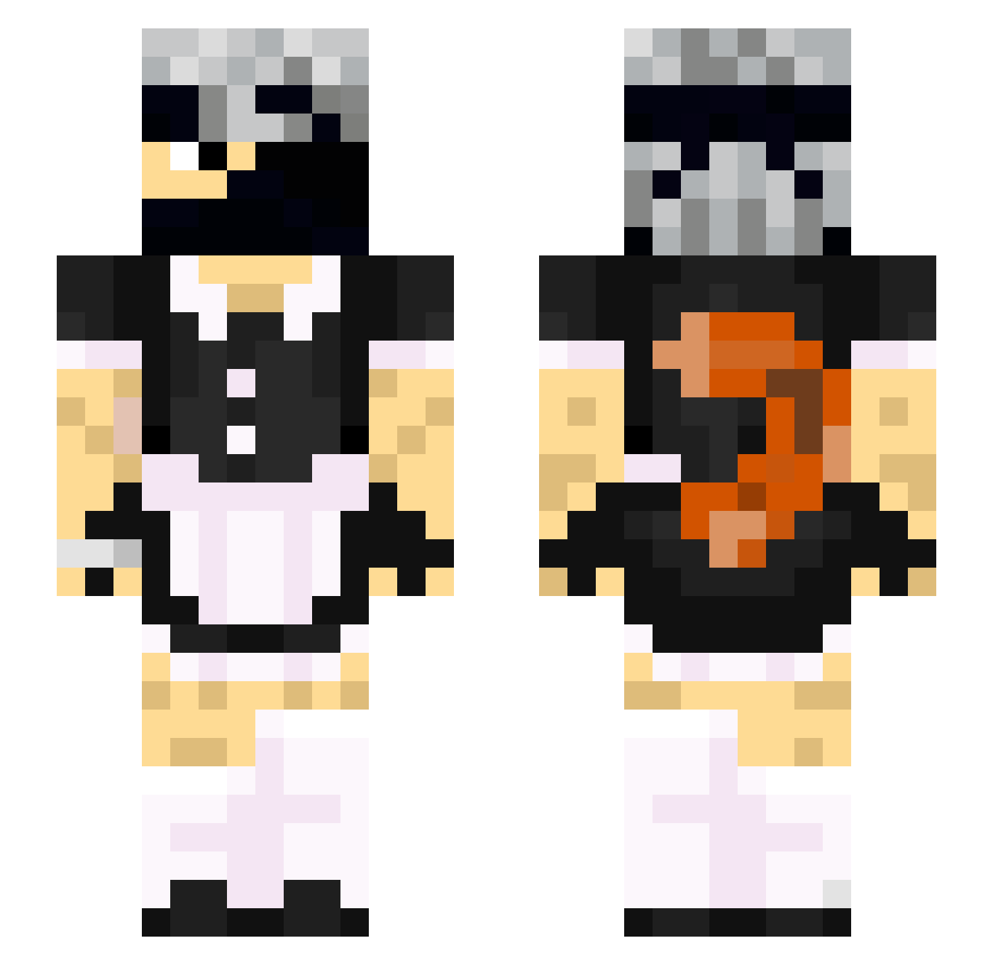 FoxxLife Minecraft skin, front and back view