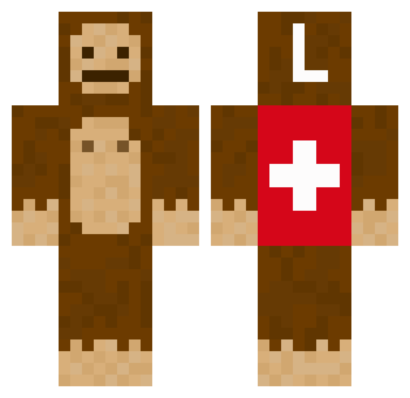 Jonesnas Minecraft skin, front and back view