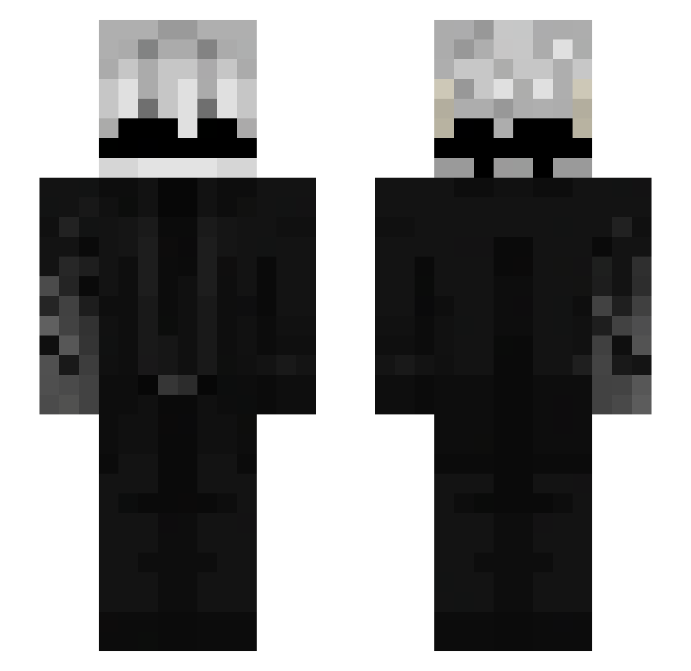 GhostKnightX Minecraft skin, front and back view