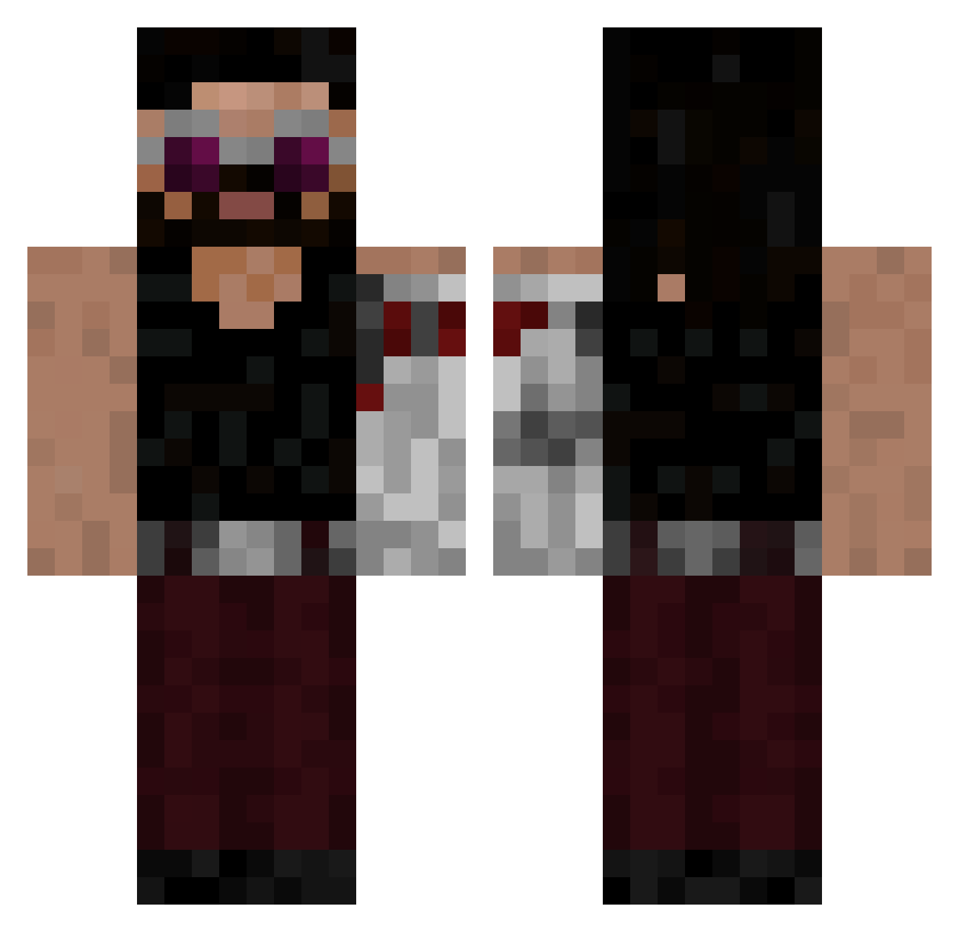 MidirBruh Minecraft skin, front and back view