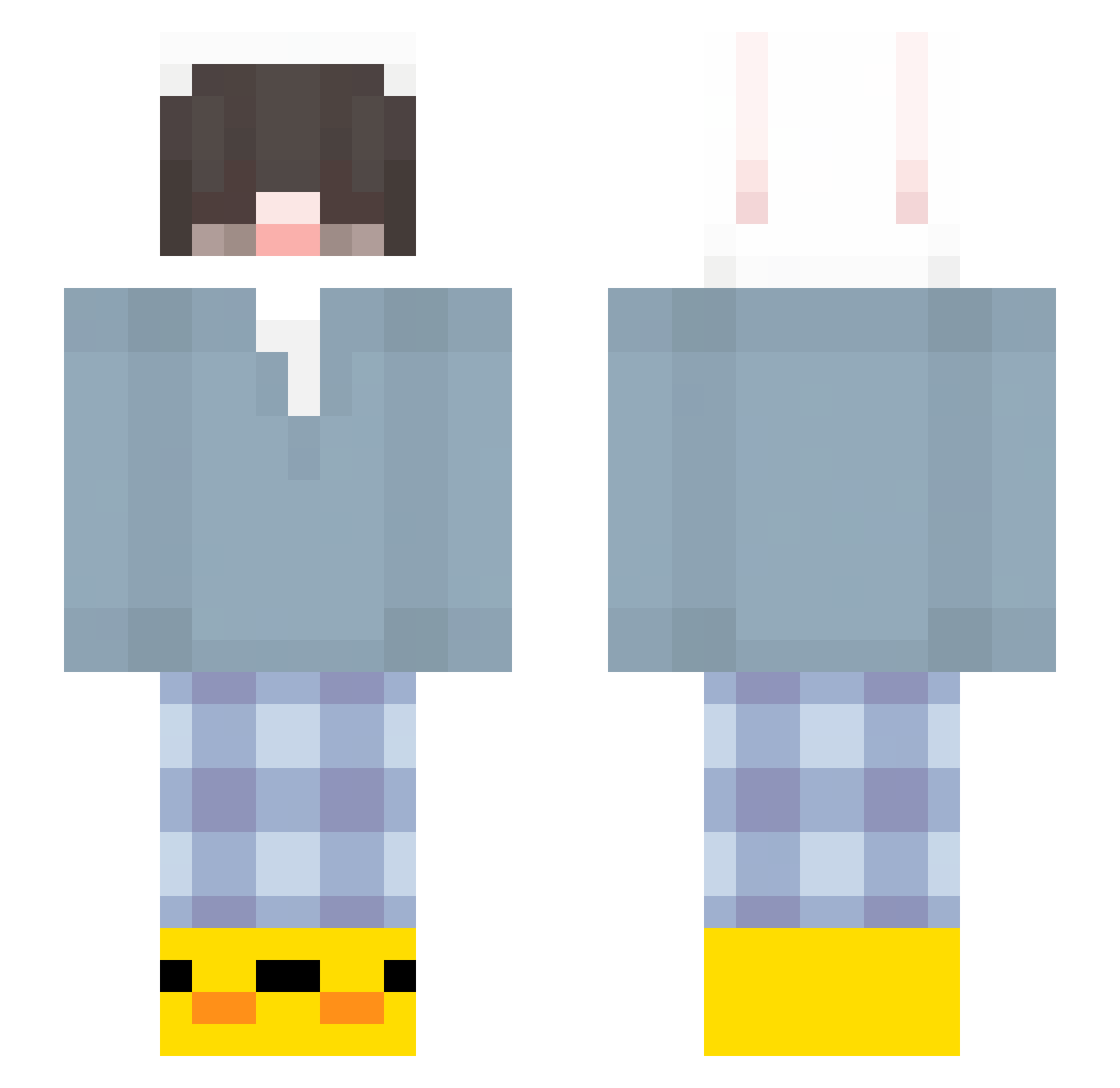madlisted Minecraft skin, front and back view