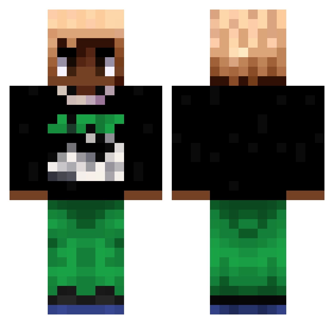 isnr Minecraft skin, front and back view