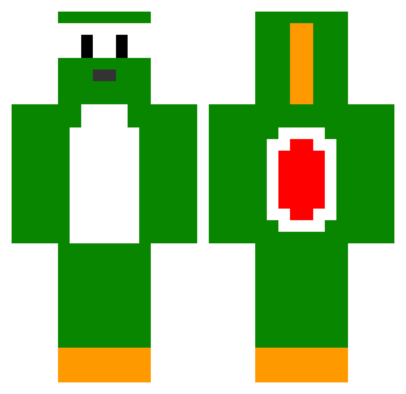bearberon Minecraft skin, front and back view