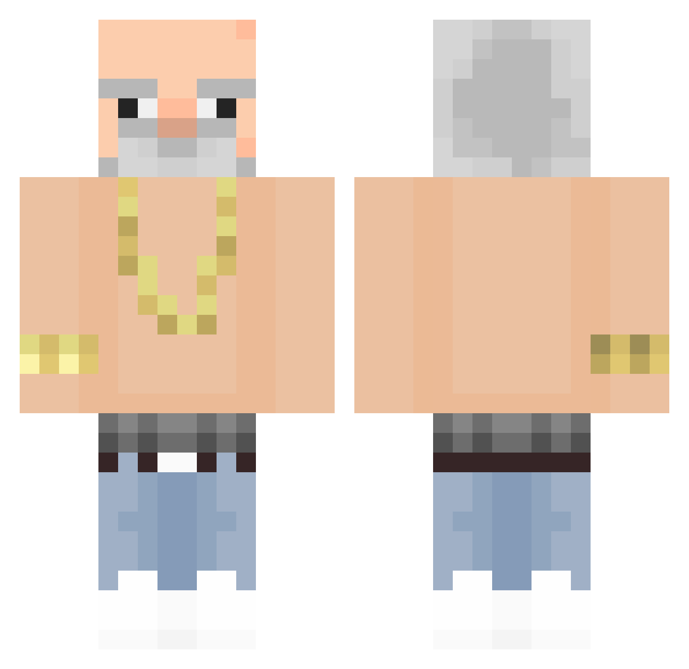 wlmo Minecraft skin, front and back view