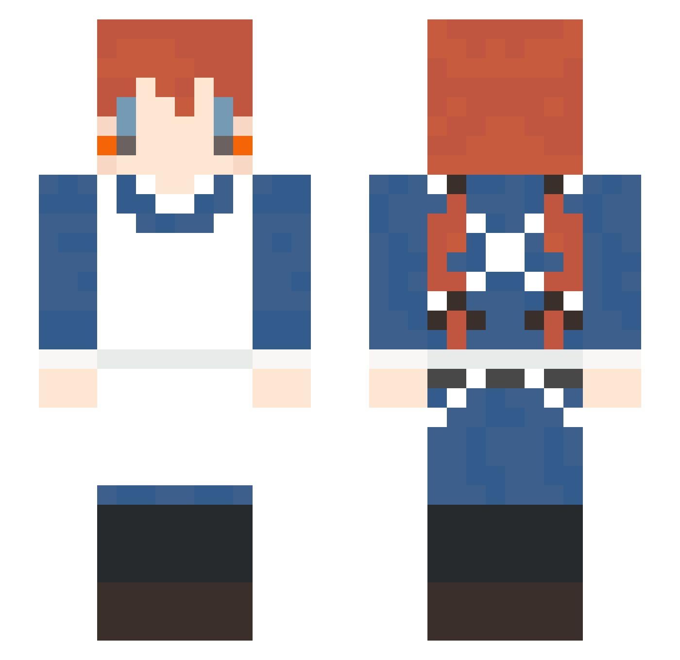 Anne Minecraft skin, front and back view