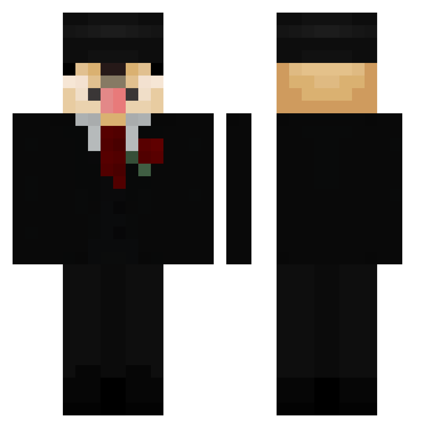 Zevien Minecraft skin, front and back view