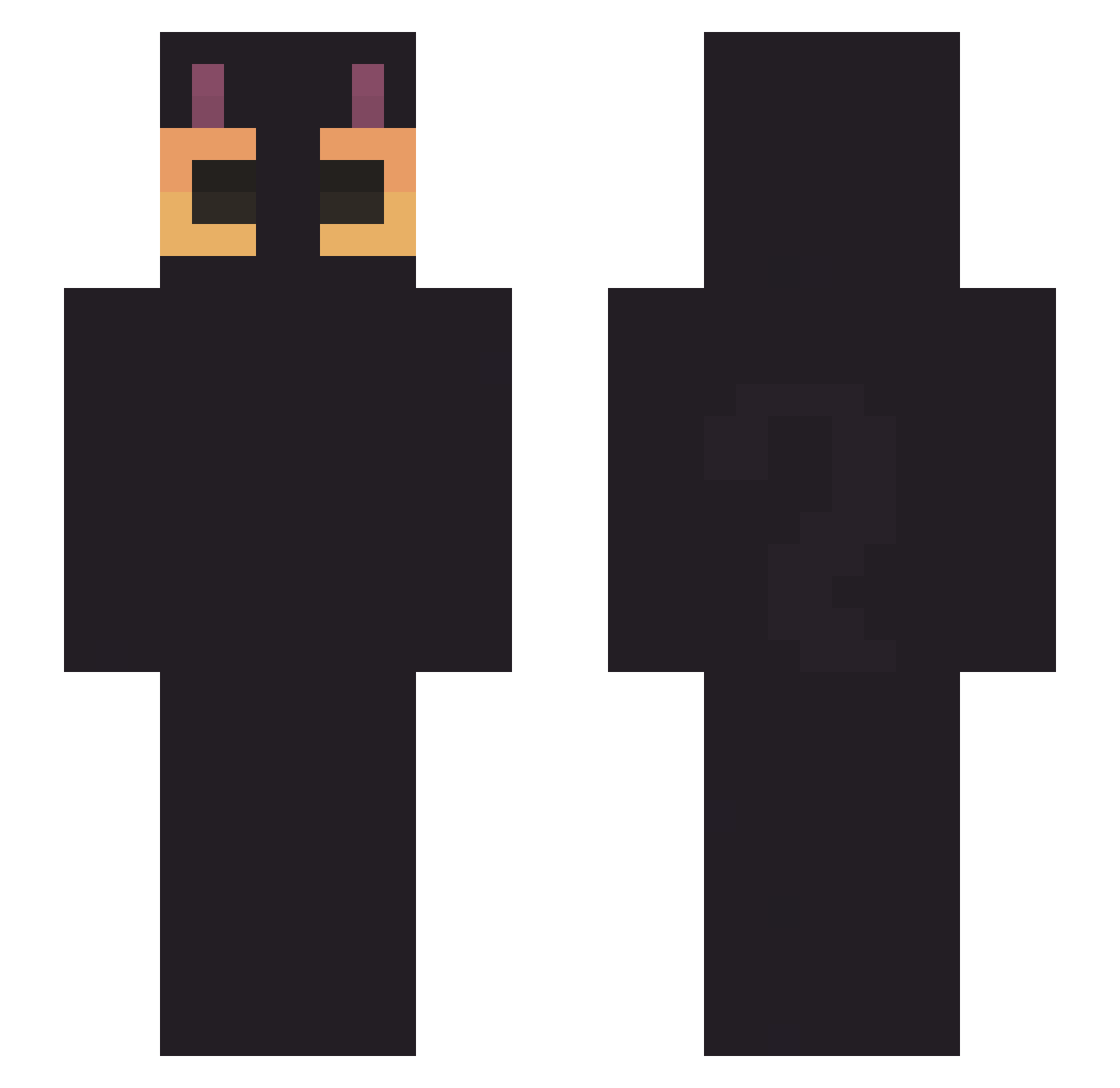 subbulo Minecraft skin, front and back view
