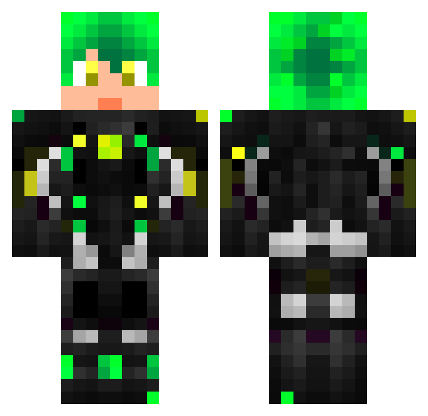 Thoriac Minecraft skin, front and back view