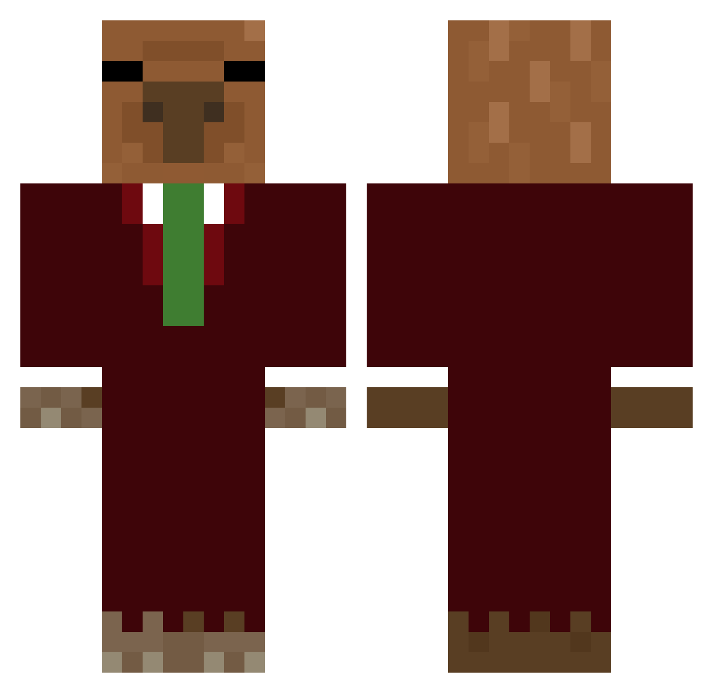Genoosss Minecraft skin, front and back view