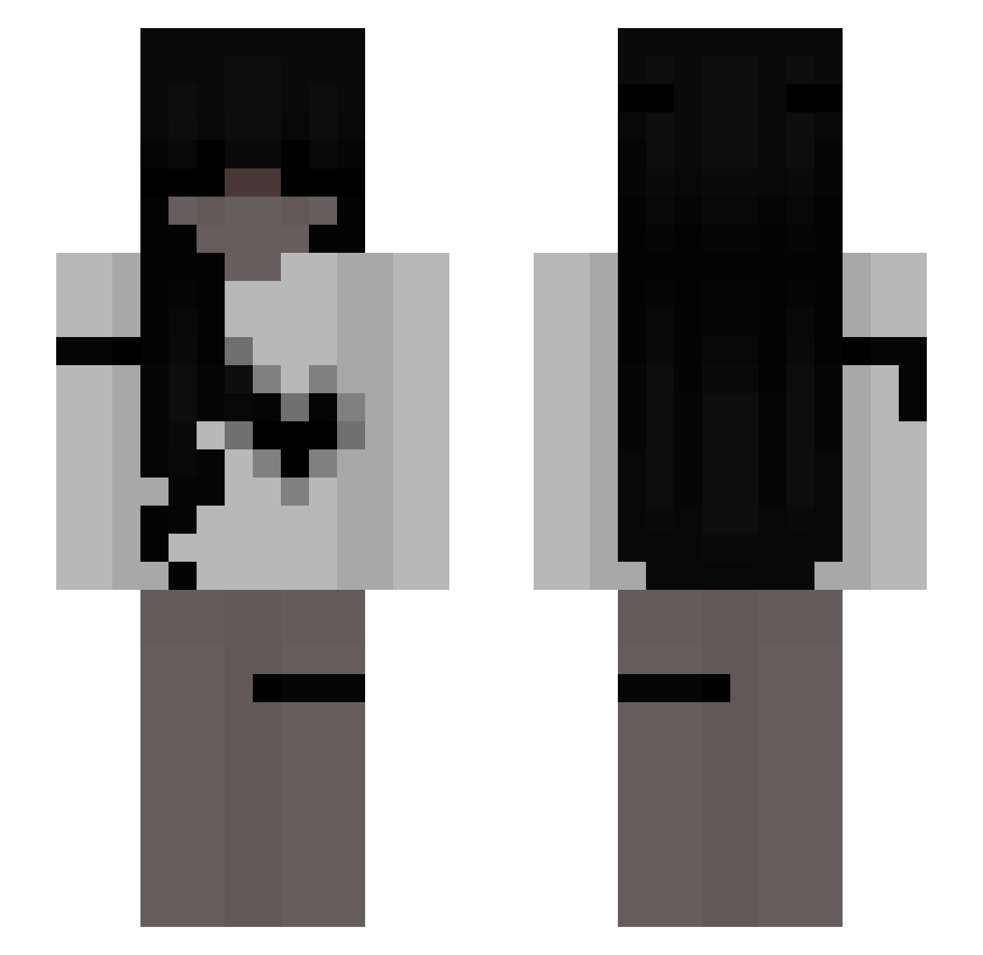shyvane Minecraft skin, front and back view