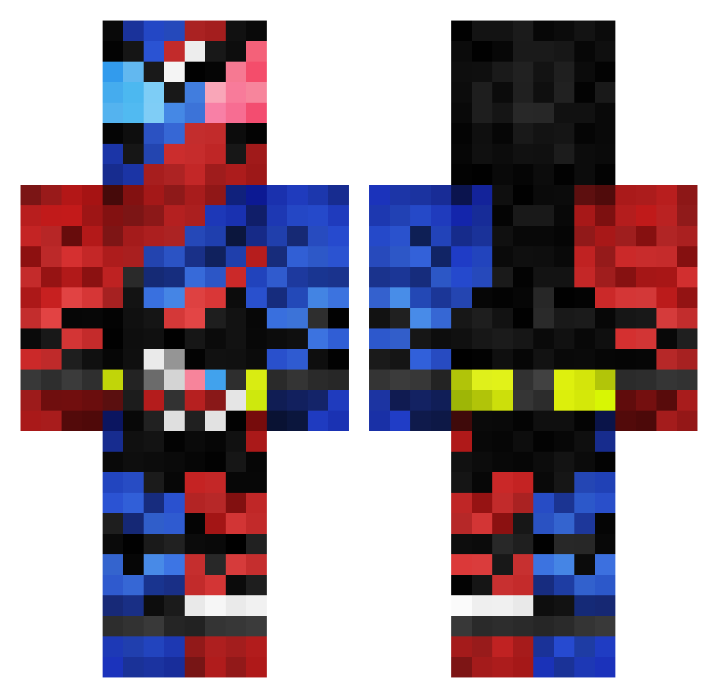 D4gax Minecraft skin, front and back view