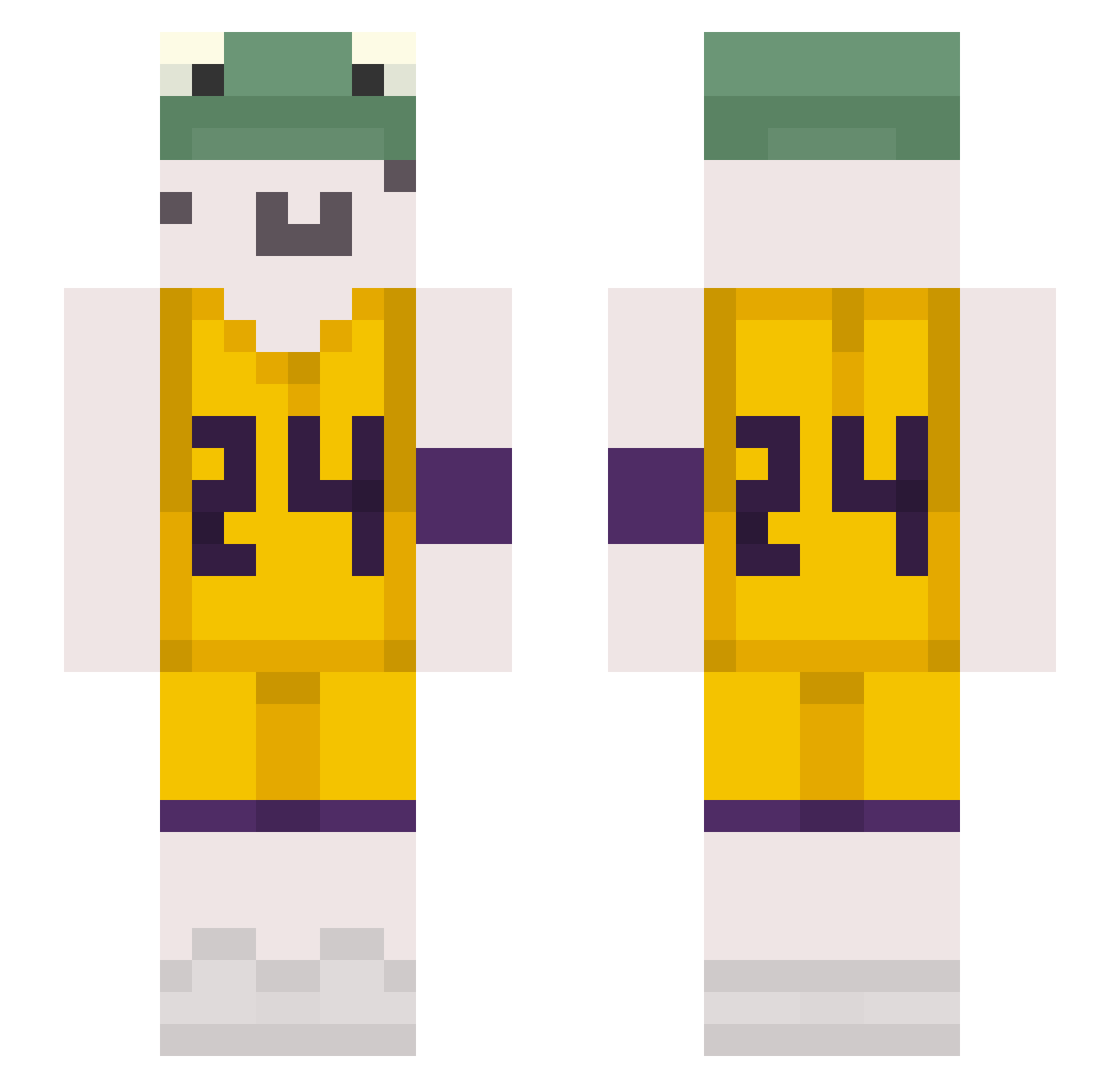 1MXC Minecraft skin, front and back view