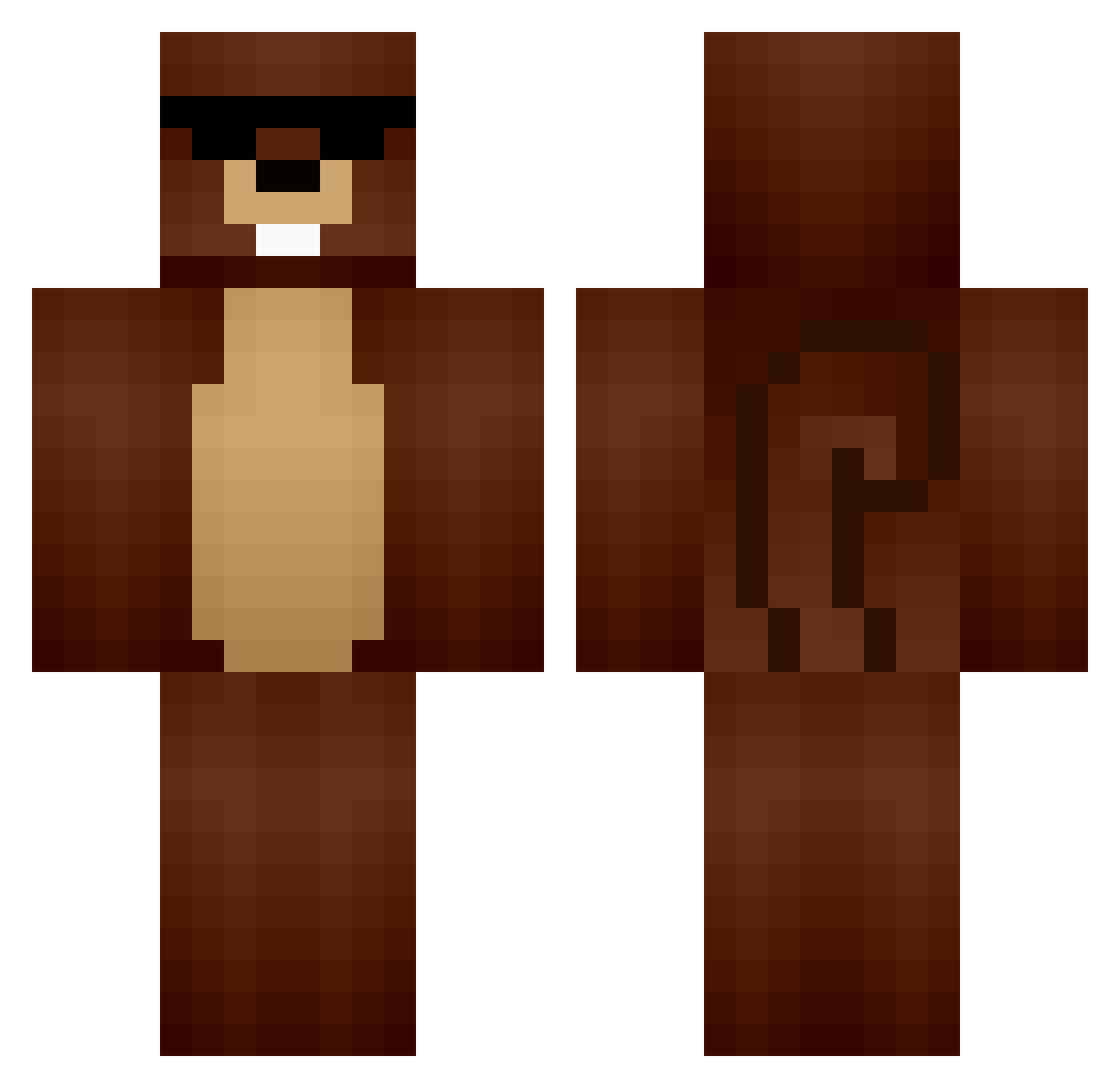 Xzatro Minecraft skin, front and back view