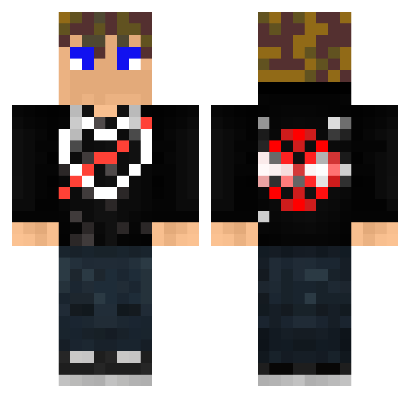 rabarberis Minecraft skin, front and back view