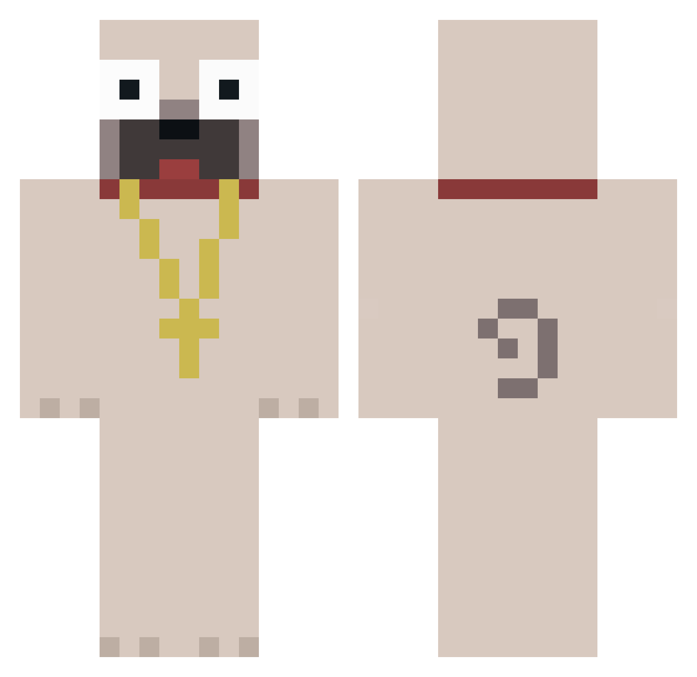 TyatyaPatya1337 Minecraft skin, front and back view