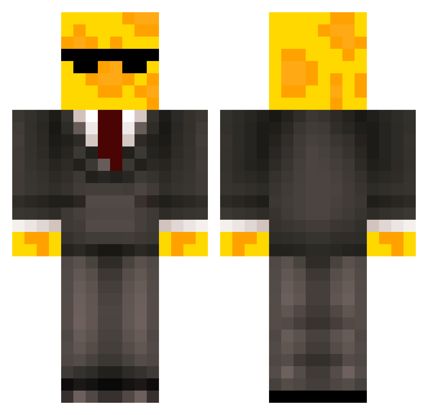 MrCheese213 Minecraft skin, front and back view