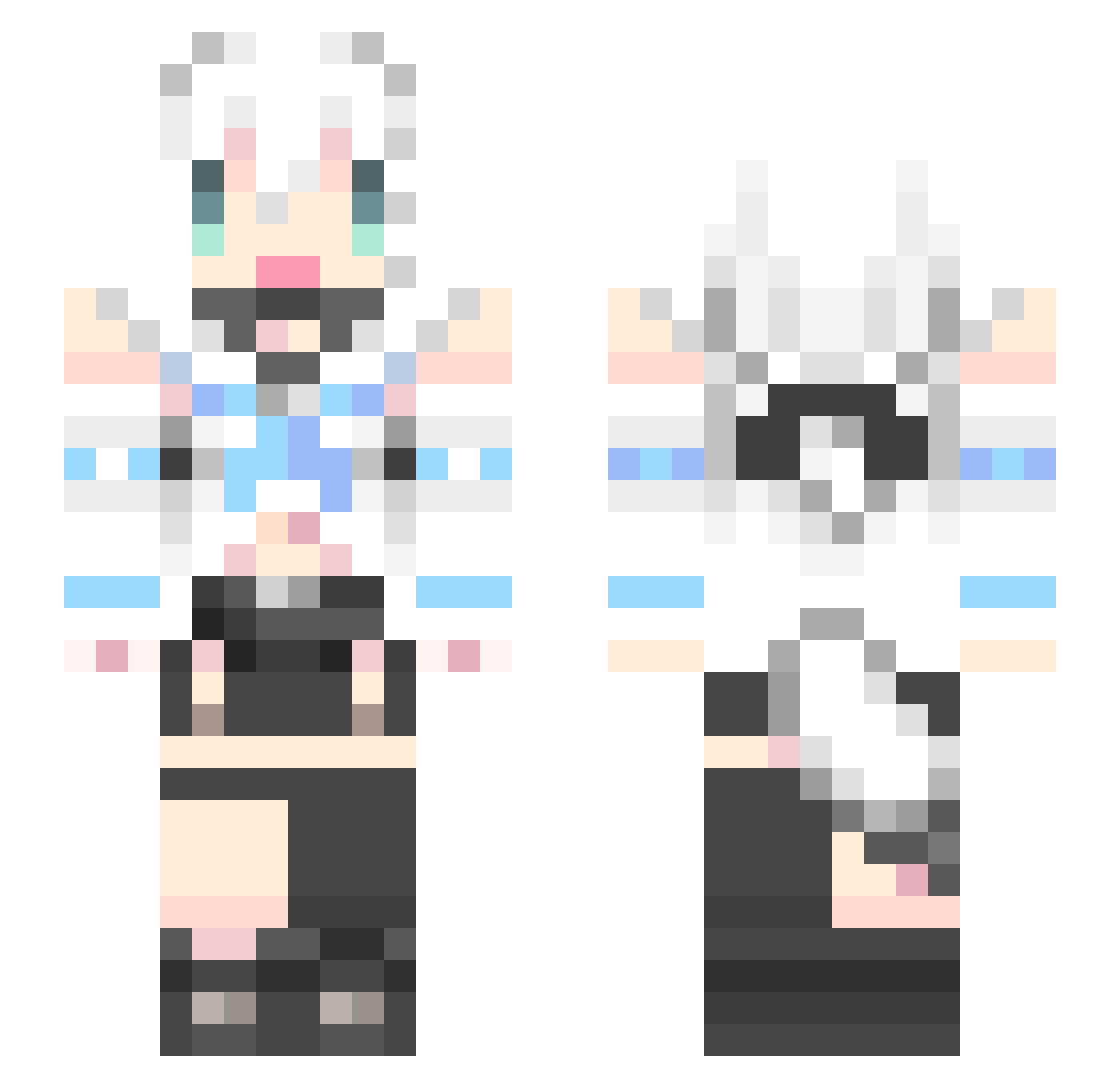 u667 Minecraft skin, front and back view
