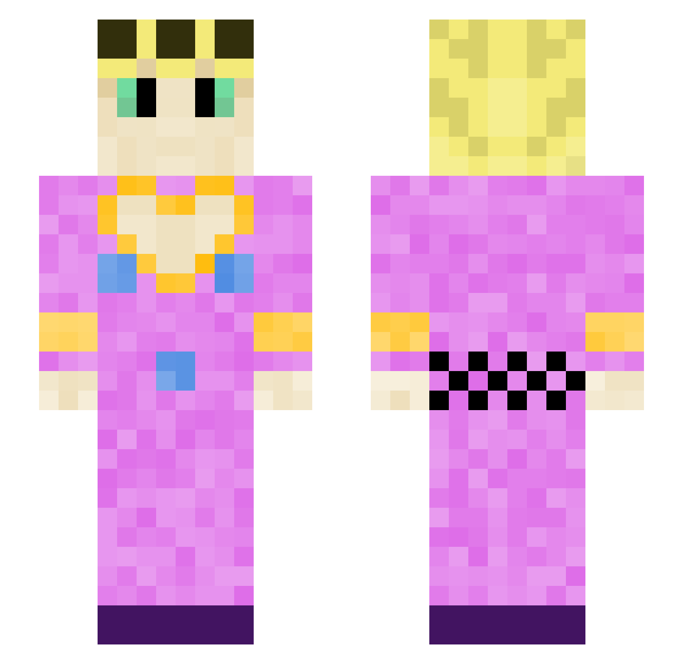SeasonJay Minecraft skin, front and back view