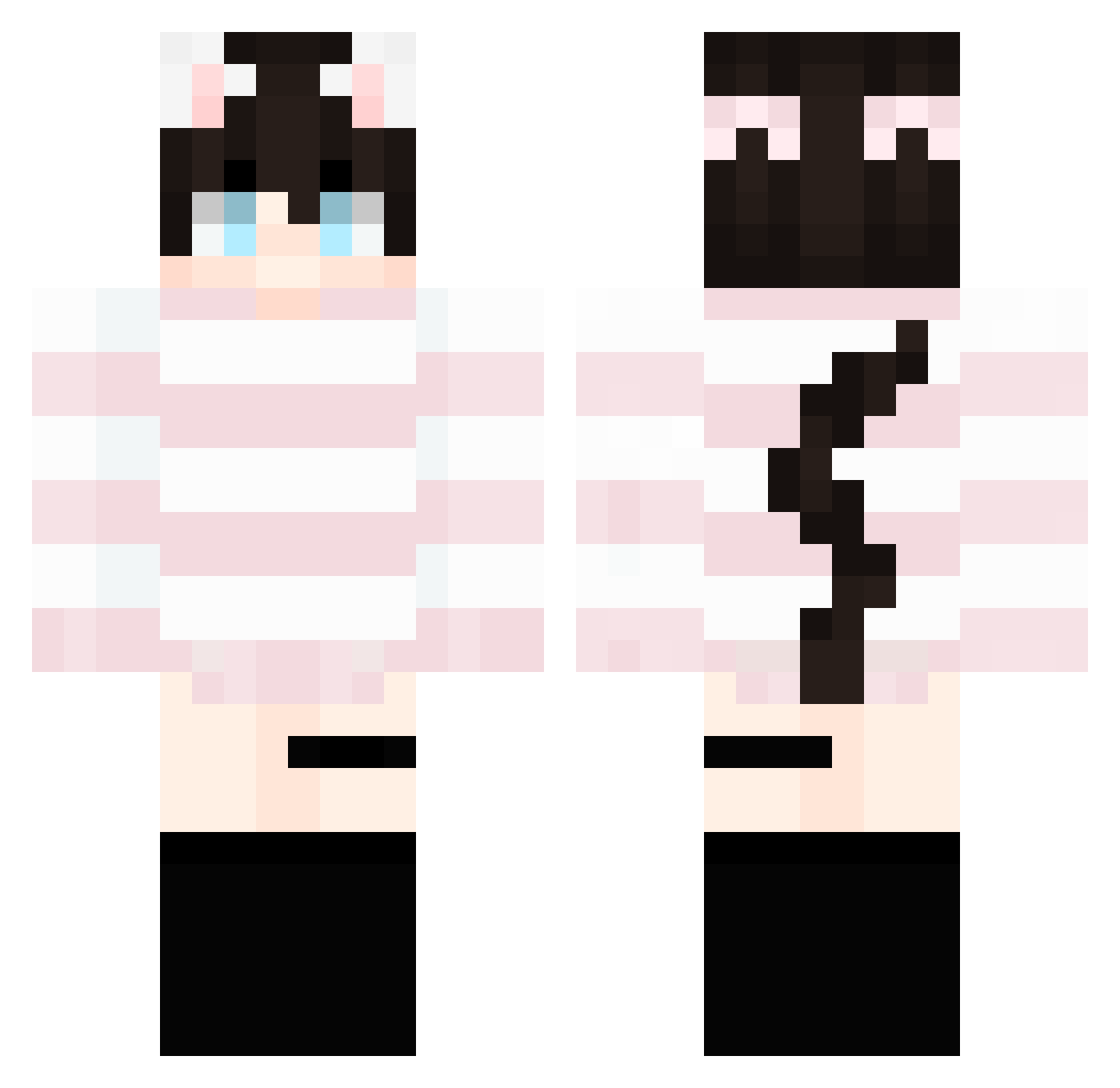 Endermanscoop Minecraft skin, front and back view