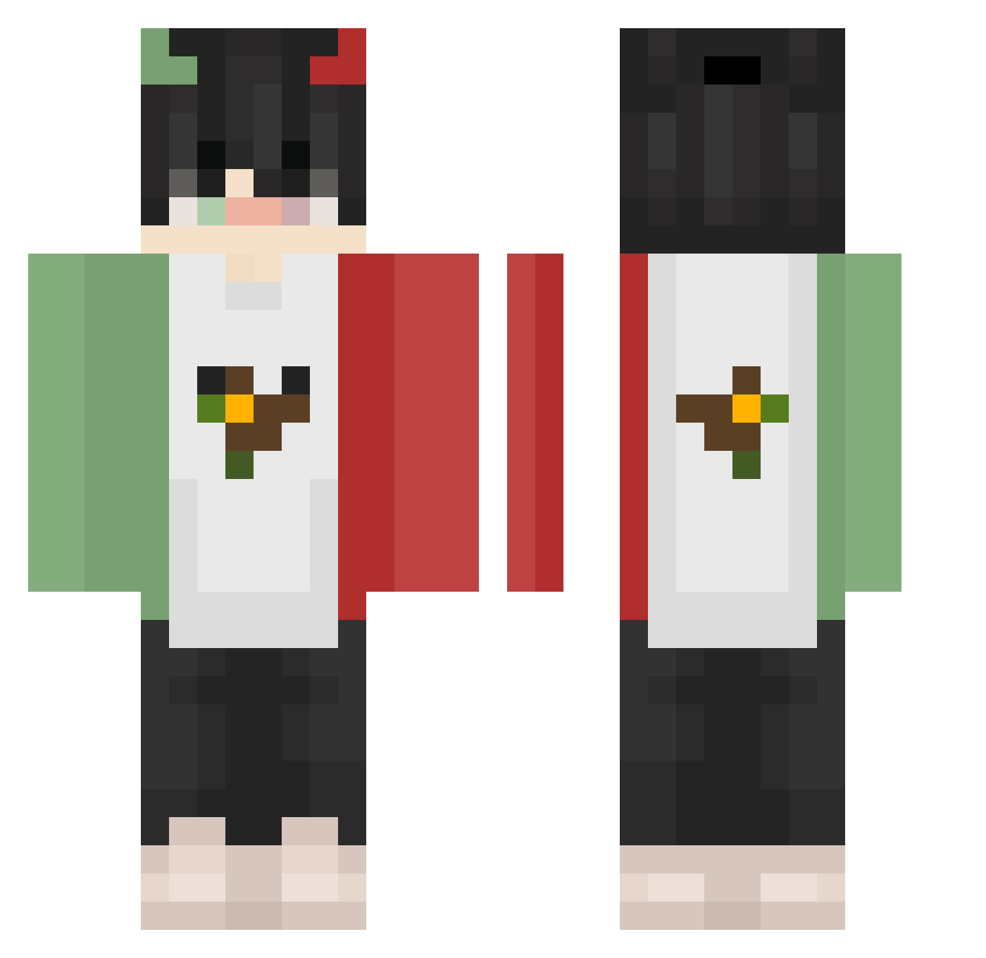 Wikilis122 Minecraft skin, front and back view