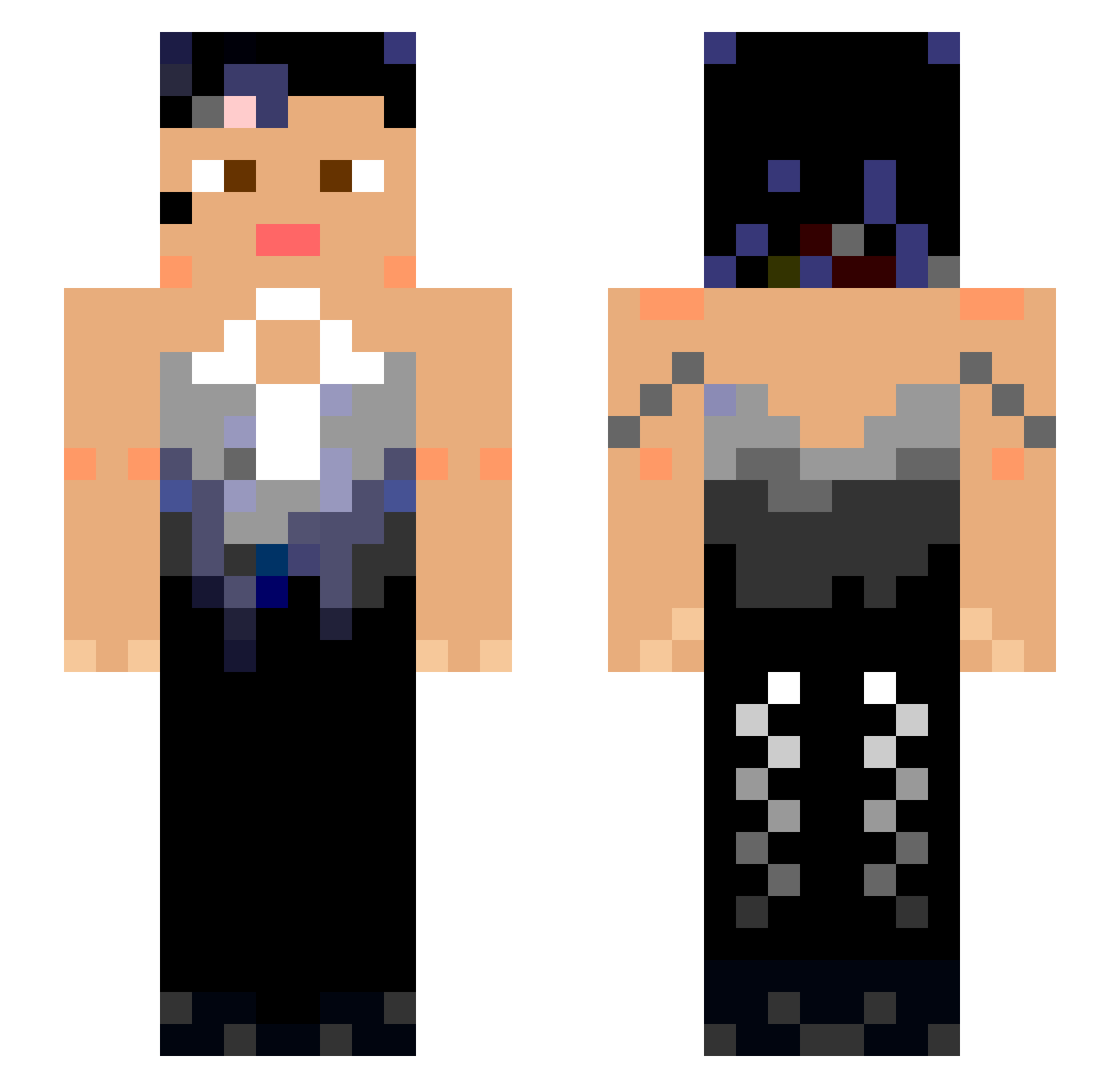 meristele Minecraft skin, front and back view