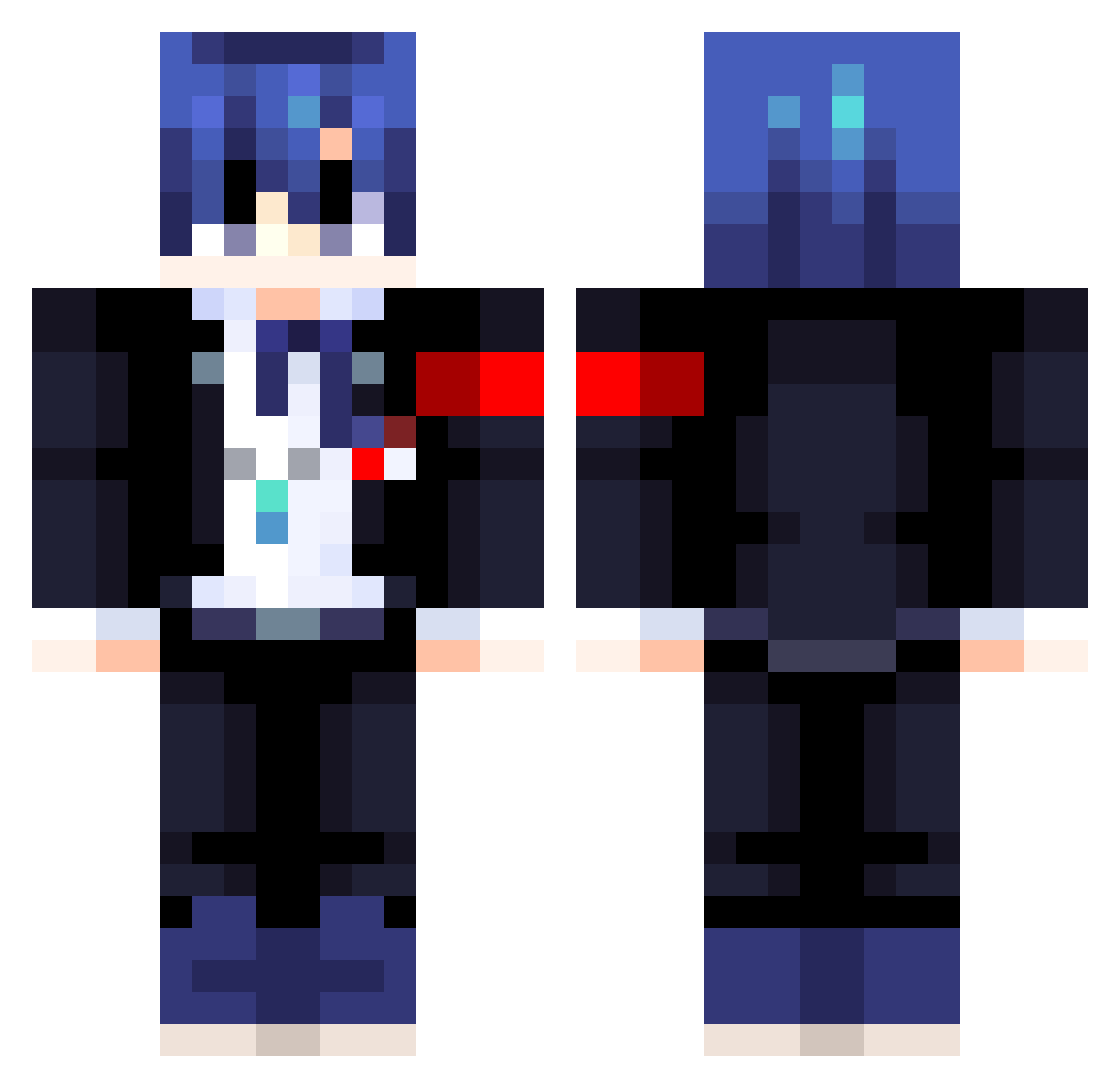 LuYao0o Minecraft skin, front and back view
