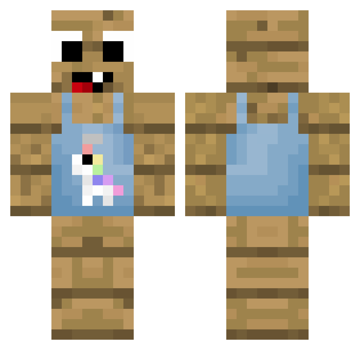 yttjj Minecraft skin, front and back view