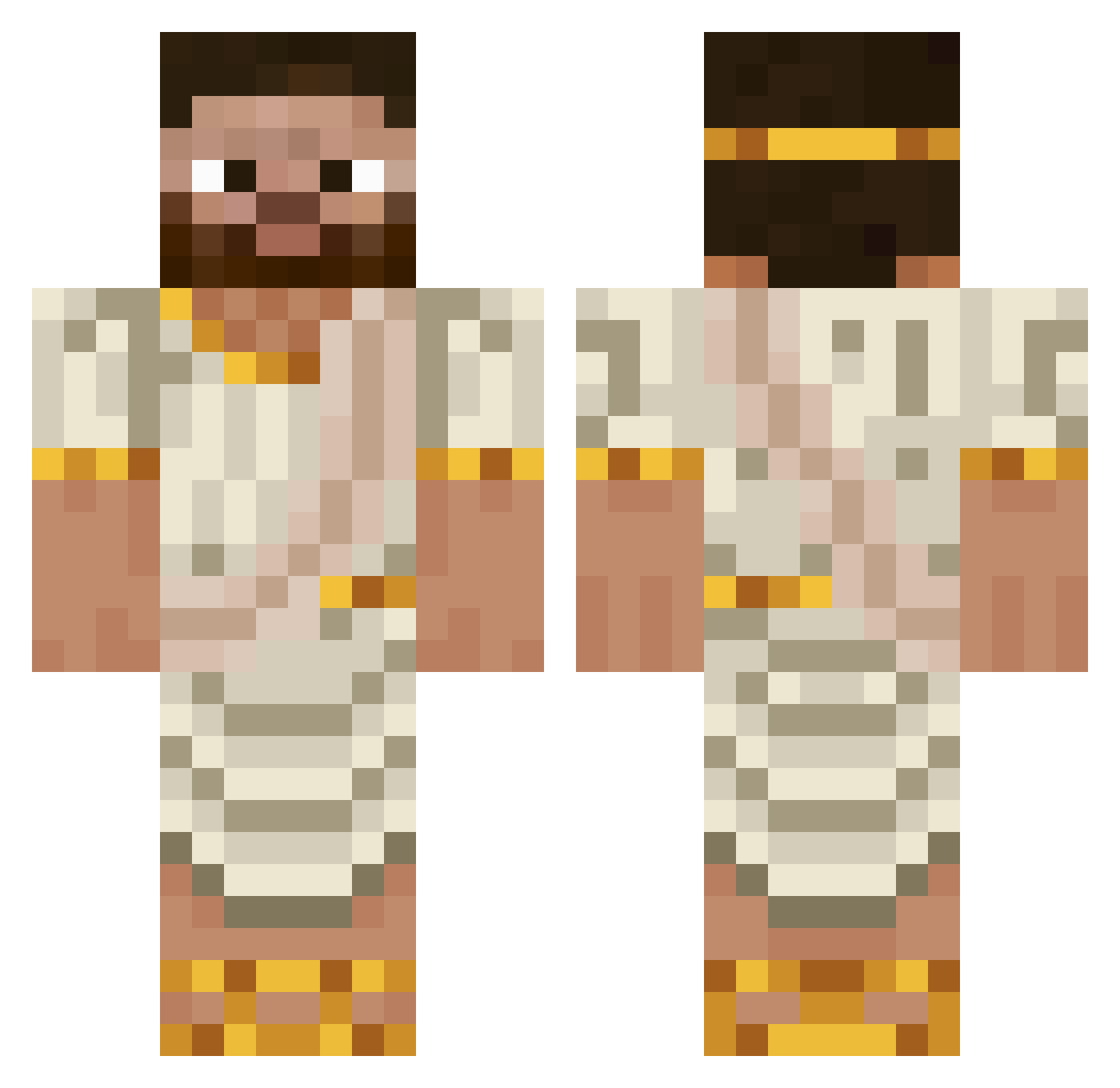 Framed3 Minecraft skin, front and back view